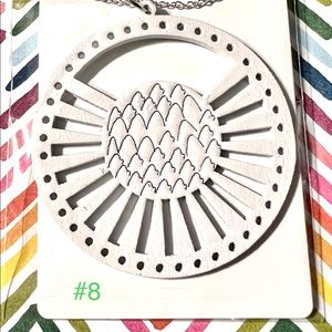 White wood pendant necklace